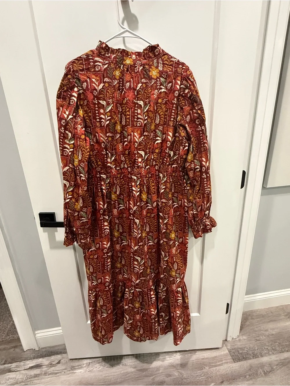 Umgee Rust Floral Tiered Midi Dress